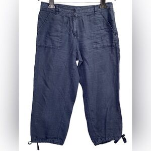 Tommy Bahama Women's Navy Linen Cargo Pants Size 8